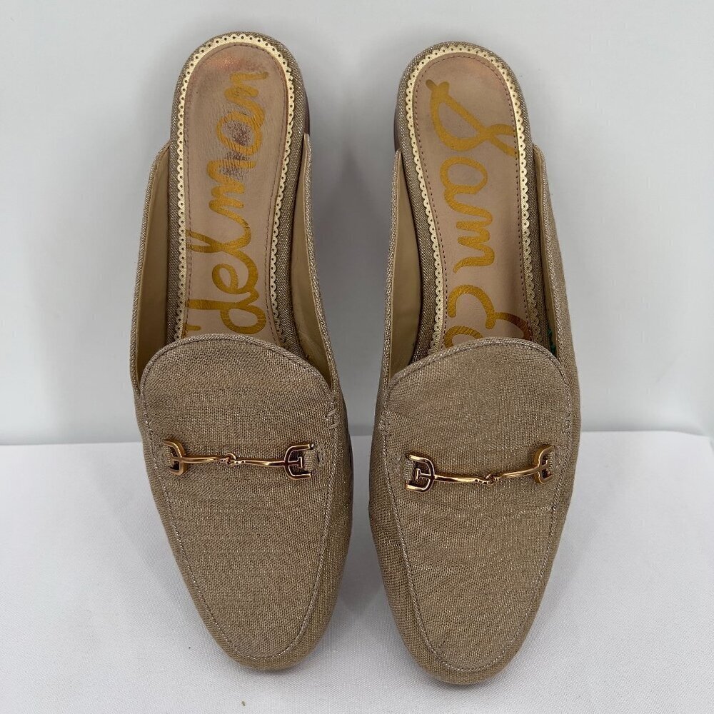 Sam Edelman Tan Linen Slip-On Mules Loafers Women’s 10M